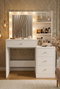 Hanah Home Monroe - MO2-W Mesa de Maquillaje Blanca